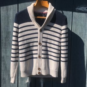 Tommy Hilfiger Blue/White Knit Cardigan Sweater